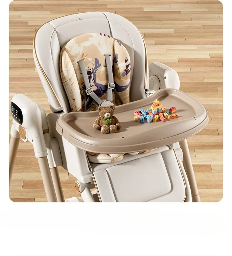 Baby Dining Chair Electric Intelligent Sleep Multi-functional Foldable, Lying and Rocking Baby Children's Dining Table 2-in-1