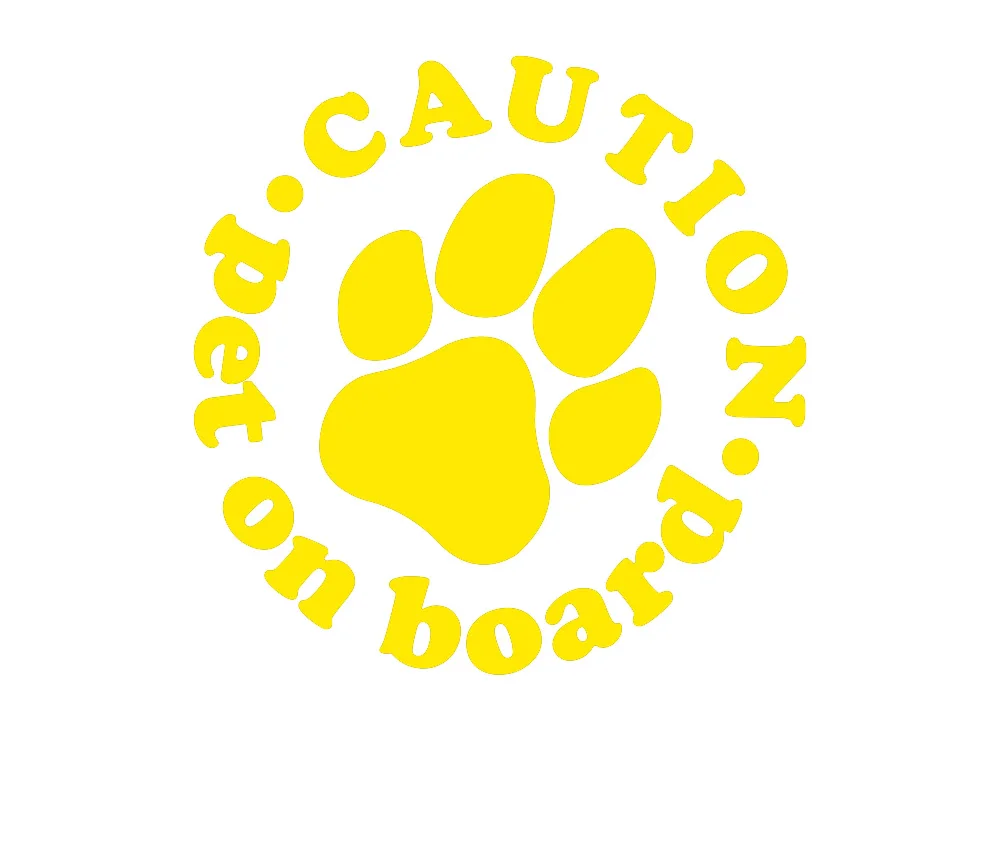 Colorful Paw Print Caution Pet On Board Waterproof Vinyl Car Sticker Safety Reminder Decal for Rear Window Bumper Decor