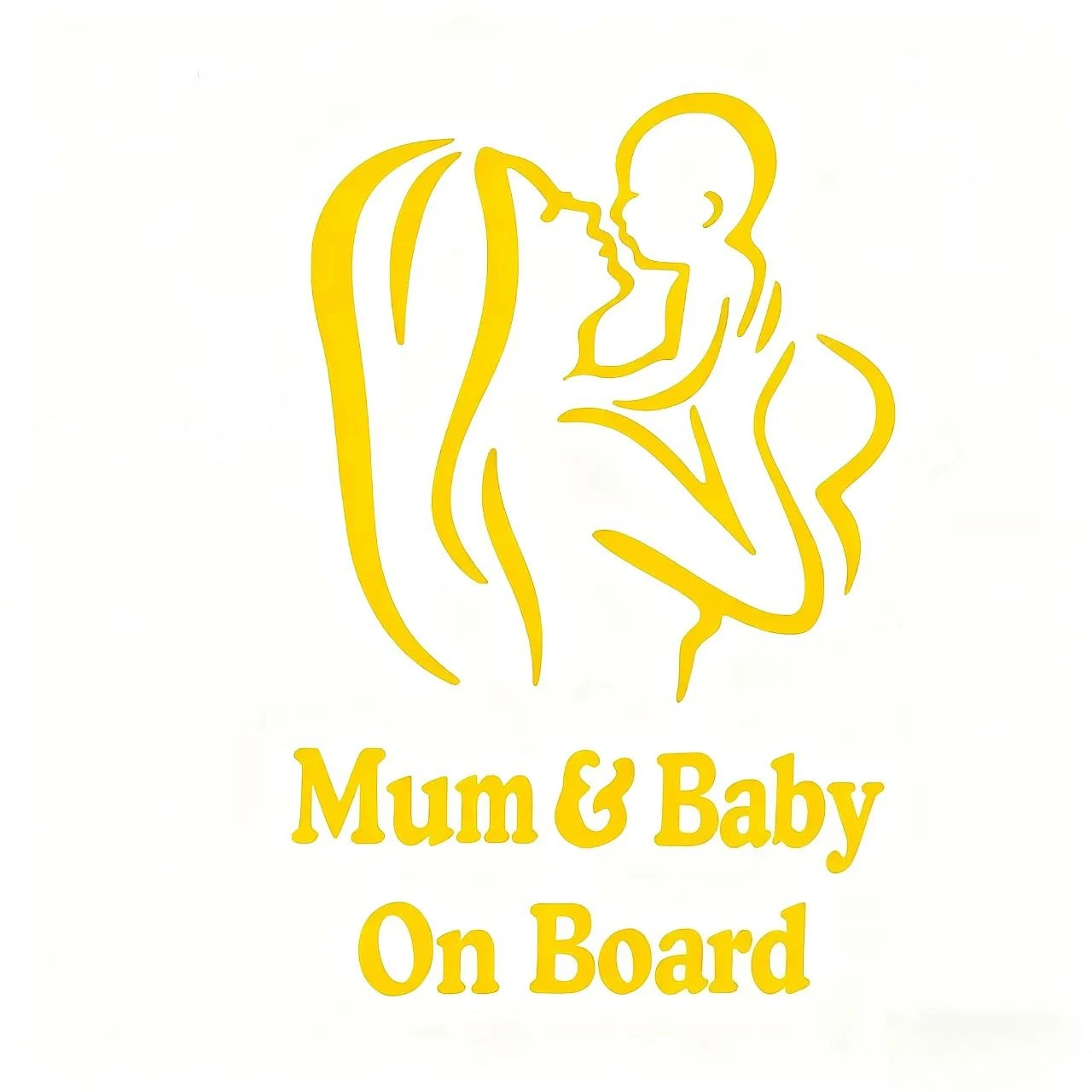 Waterproof Vinyl Mum Baby On Board Car Sticker Warm Mother Baby Pattern Safety Warning Decal For Car Rear Window Decor