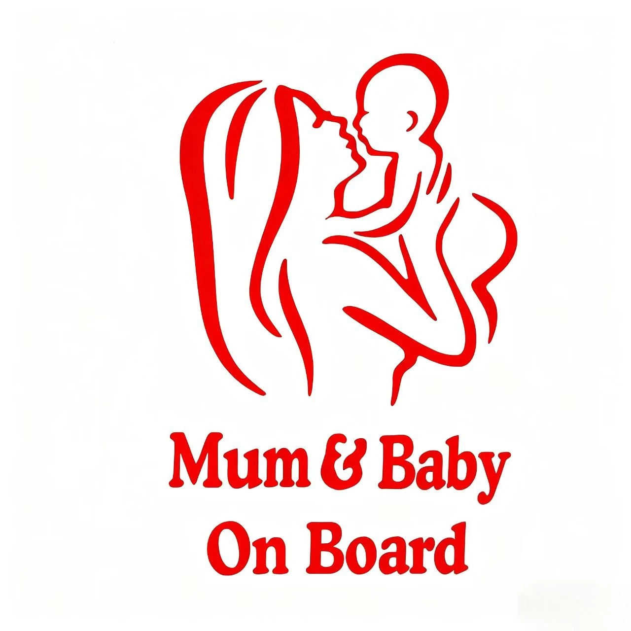 Waterproof Vinyl Mum Baby On Board Car Sticker Warm Mother Baby Pattern Safety Warning Decal For Car Rear Window Decor