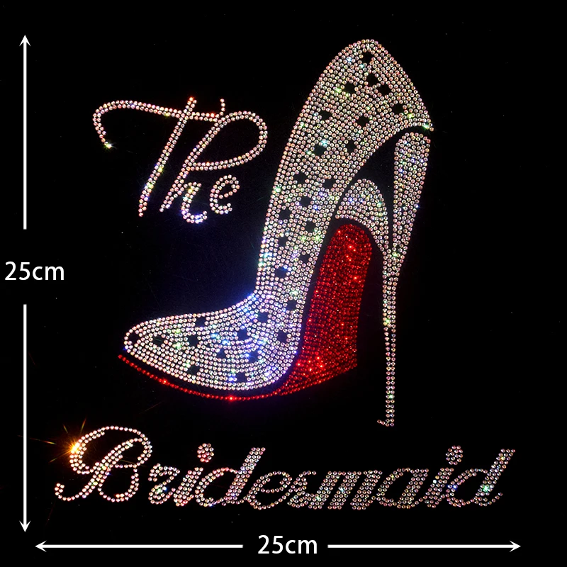 Hot Selling High Heels, Diamond Drawings, Short Sleeves Women's T-Shirts, Nail Beads, Hot Drill, Diamond Printing, Leisure Lady