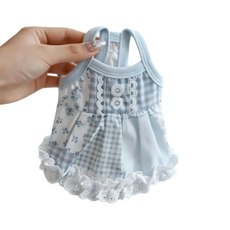Floral Pet Princess Skirt Cat Clothes Spring/Summer Thin Bichon  Sling Yorkshire Home Clothing Dog Stuff