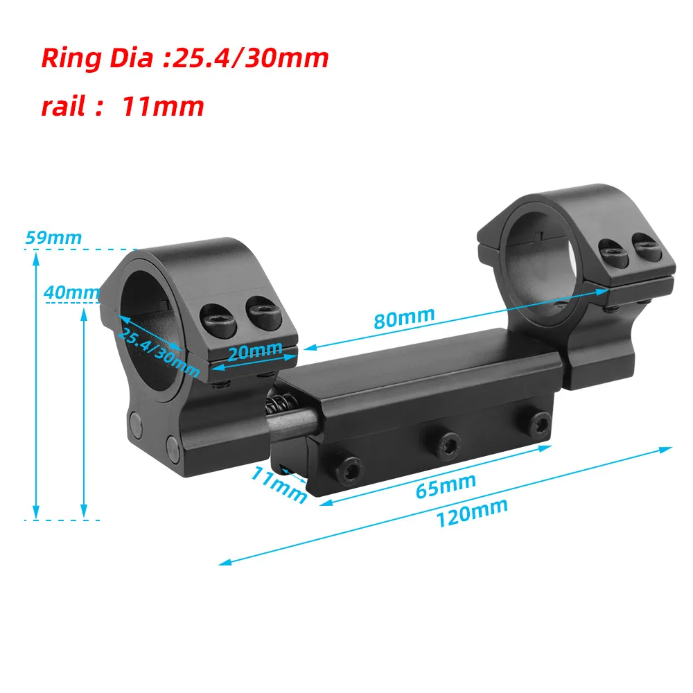 Zero Recoil Mount Scope Mount 25.4mm/30mm Rings W/Stop Pin Adapter 11/20mm 3/8' Dovetail Offset Scope Mount Cushion Impact