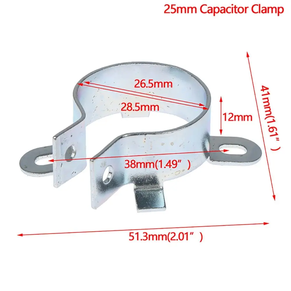 1Pcs Fastening Clamping Ring Capacitor Clip Tin Plated 2 Feet Mounting Clamp Iron Hoop Holder 25mm 30mm 35mm 40mm Fixing Bracket