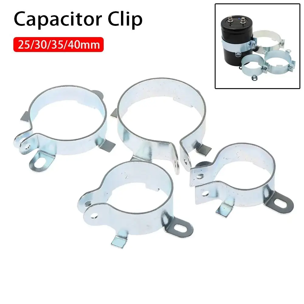 1Pcs Fastening Clamping Ring Capacitor Clip Tin Plated 2 Feet Mounting Clamp Iron Hoop Holder 25mm 30mm 35mm 40mm Fixing Bracket