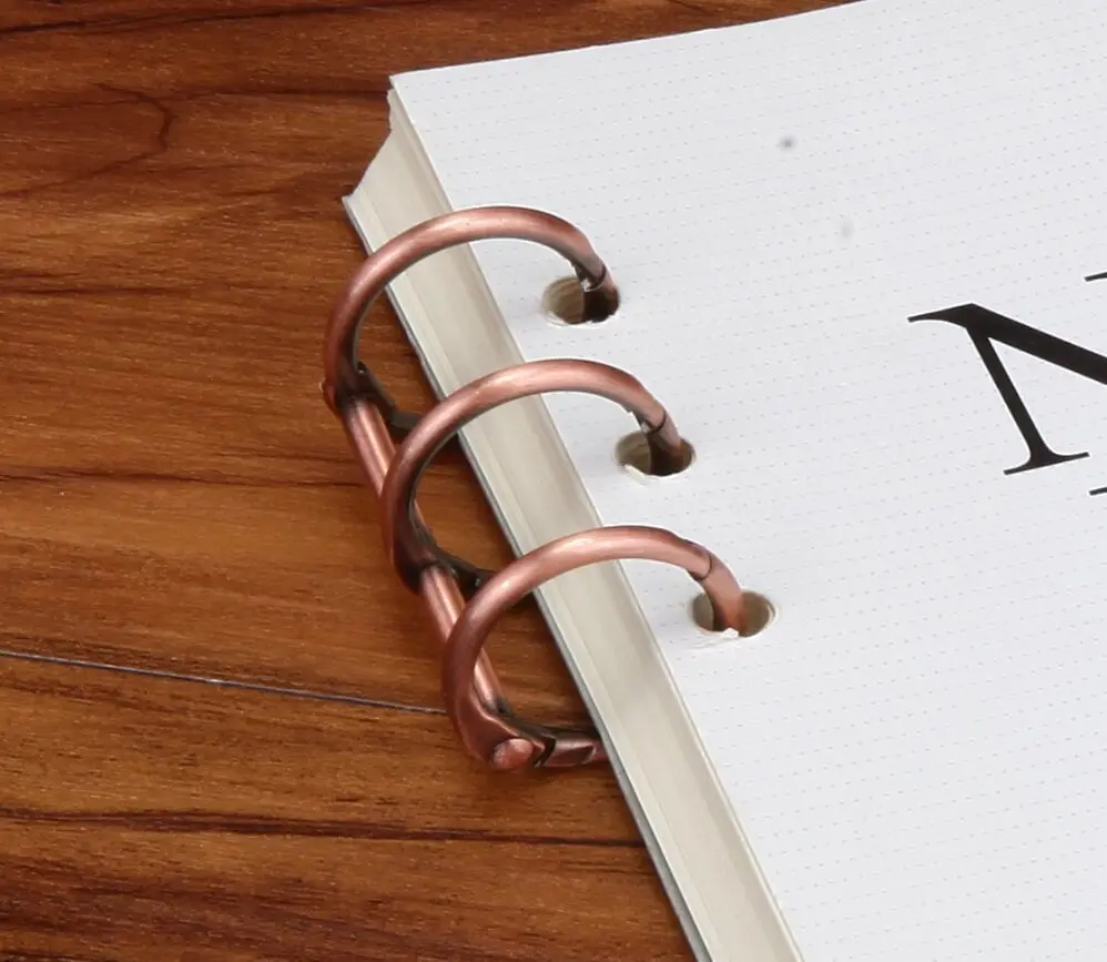 2pcs Circle 3 Rings Golden Notebook Binding Ring Open Ring Loose-Button Binding Clip Calendar Binding Hoop Binding Ring
