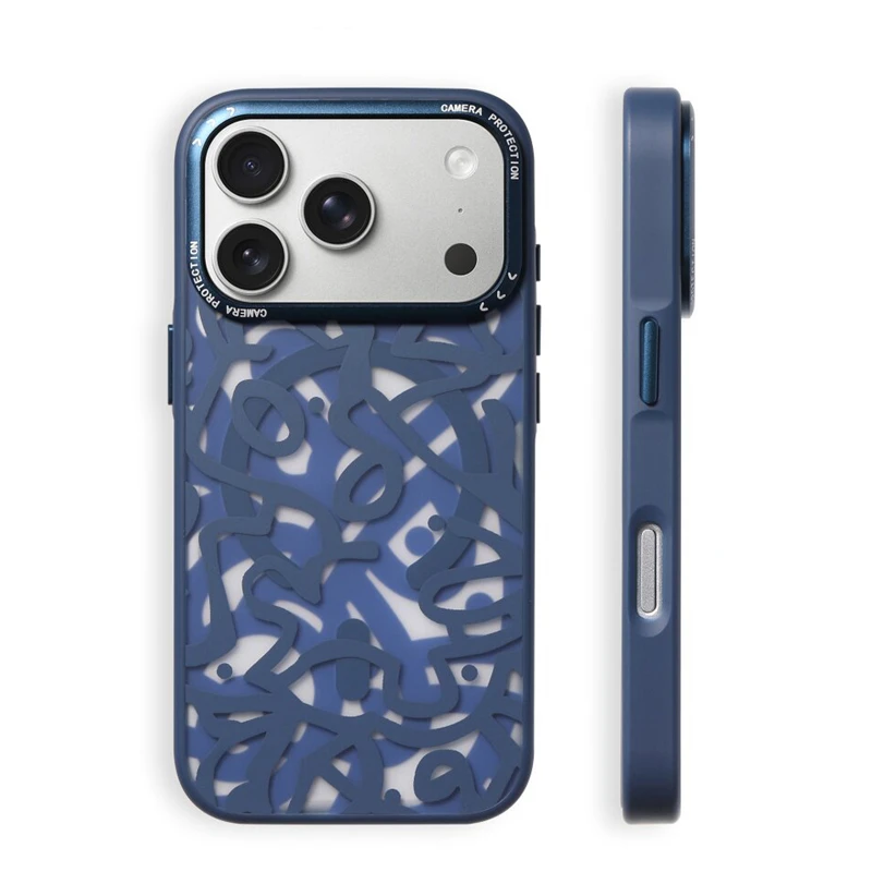 Luxury Original Graffiti For Magsafe Matte Case For iPhone 17 17Pro 17 Pro Max Funda Wireless Charging Hard Magnetic Back Cover