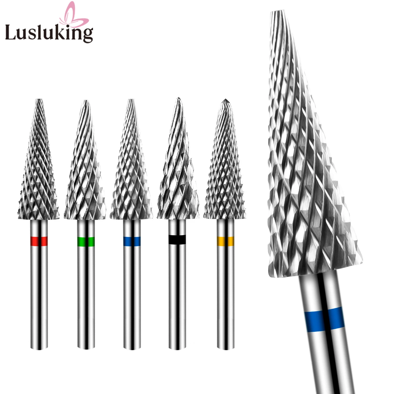 Tip Tungsten Carbid Nail Drill Bits Electric Manicure Drill Accessory Milling Cutters for Nail Gel Polish Remover Nail Tools
