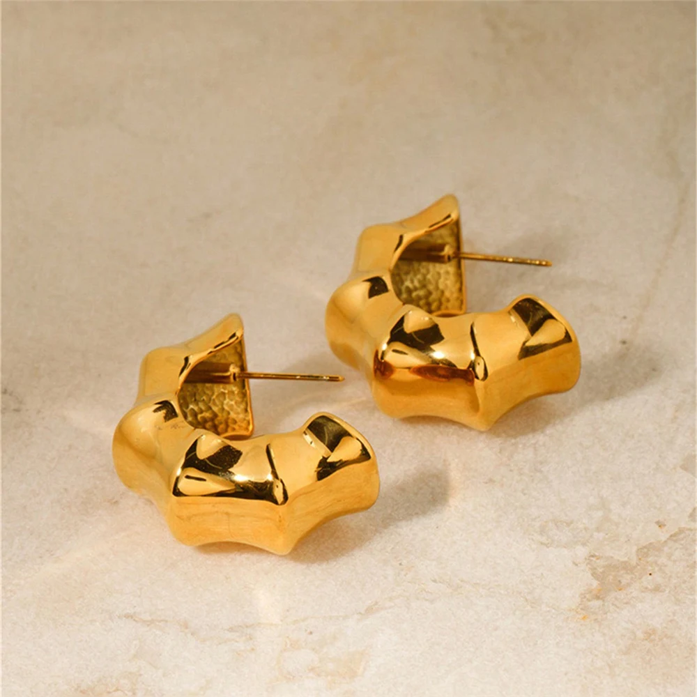 Elegant Fashion Bamboo Knot Earrings Luxury Ladies Accessory Stylish Jewelry Pair