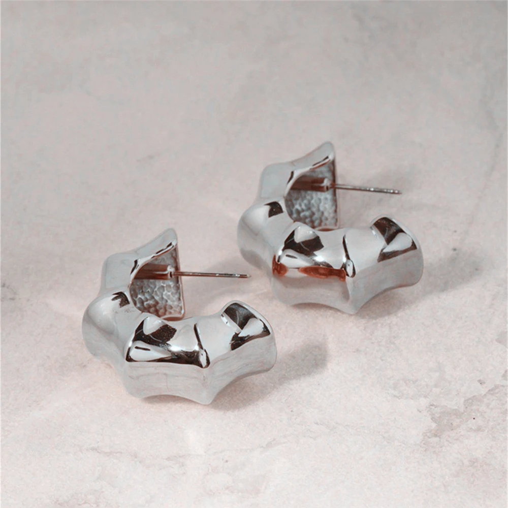 Elegant Fashion Bamboo Knot Earrings Luxury Ladies Accessory Stylish Jewelry Pair