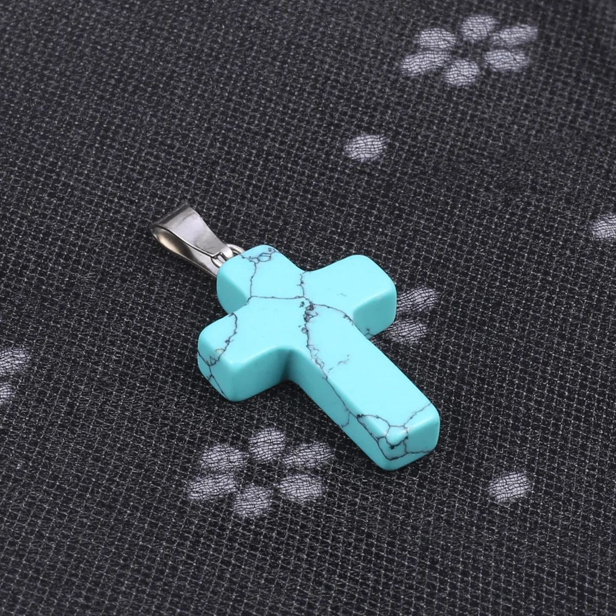 1pcs Fashion Natural Stone Pendant Cross Opal Agate Amethyst Healing Crystals Stone Charms For Jewelry Making DIY Necklaces