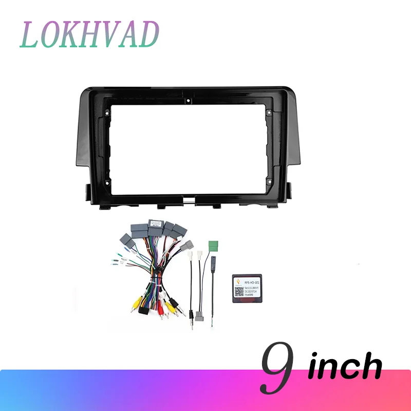 Car Radio Stereo Fascia 2Din Frame For Honda Civic 10 FC FK 2015 - 2020 Panel Dash DVD Player Cable Canbus Adapter Fascia Kit