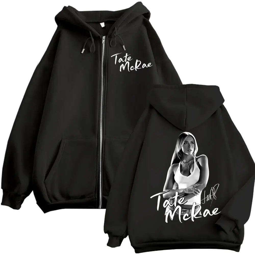 Tate McRae Miss Possessive Tour 2025 Zipper Hoodies Men Women Fashion Aesthetic Zip Up Sweatshirts Casual Loose Jacket Pullovers