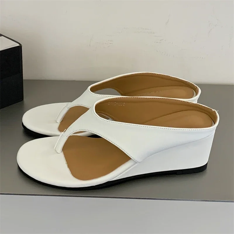 Women's Thong Toe Minimalist Single Strap Slip on Wedge Heel Mules Casual Daily Summer Beach Vacation Footwear Drop Shipping