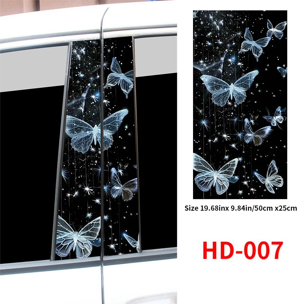 Pretty Butterflies Car Stickers Auto B Pillar Waterproof Animals Decor Cover Scratches Car Doors Pillar Vinyl Decals Accessories