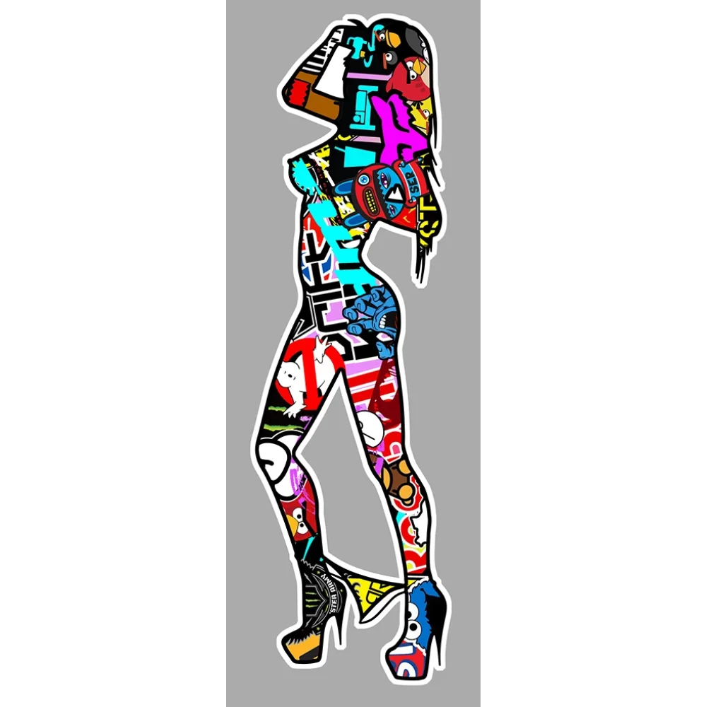 Pin Up Drift Racing Car Motorcycle Sticker Vinyl Decal Waterproof Motorcycle Accessories Outdoor Decoration
