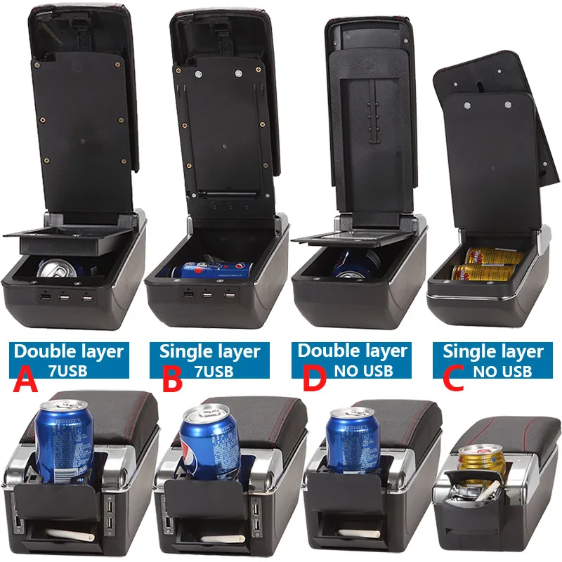 For Ford Focus 2 Armrest box For Ford Focus mk2 Car Armrest Car accessories Interior details Retrofit parts Storage box USB
