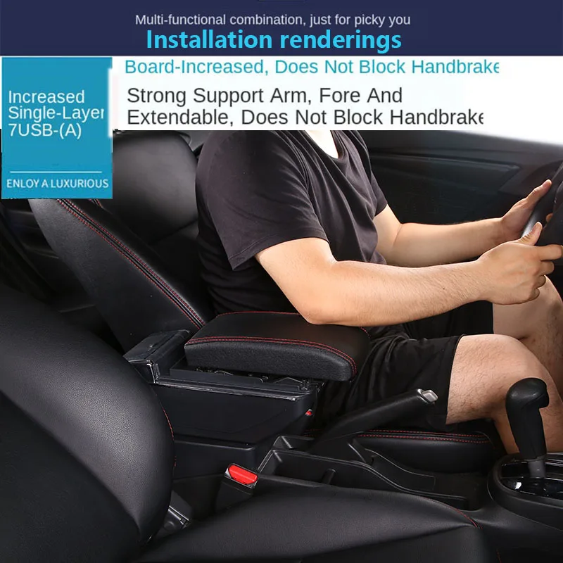 For Ford Focus 2 Armrest box For Ford Focus mk2 Car Armrest Car accessories Interior details Retrofit parts Storage box USB