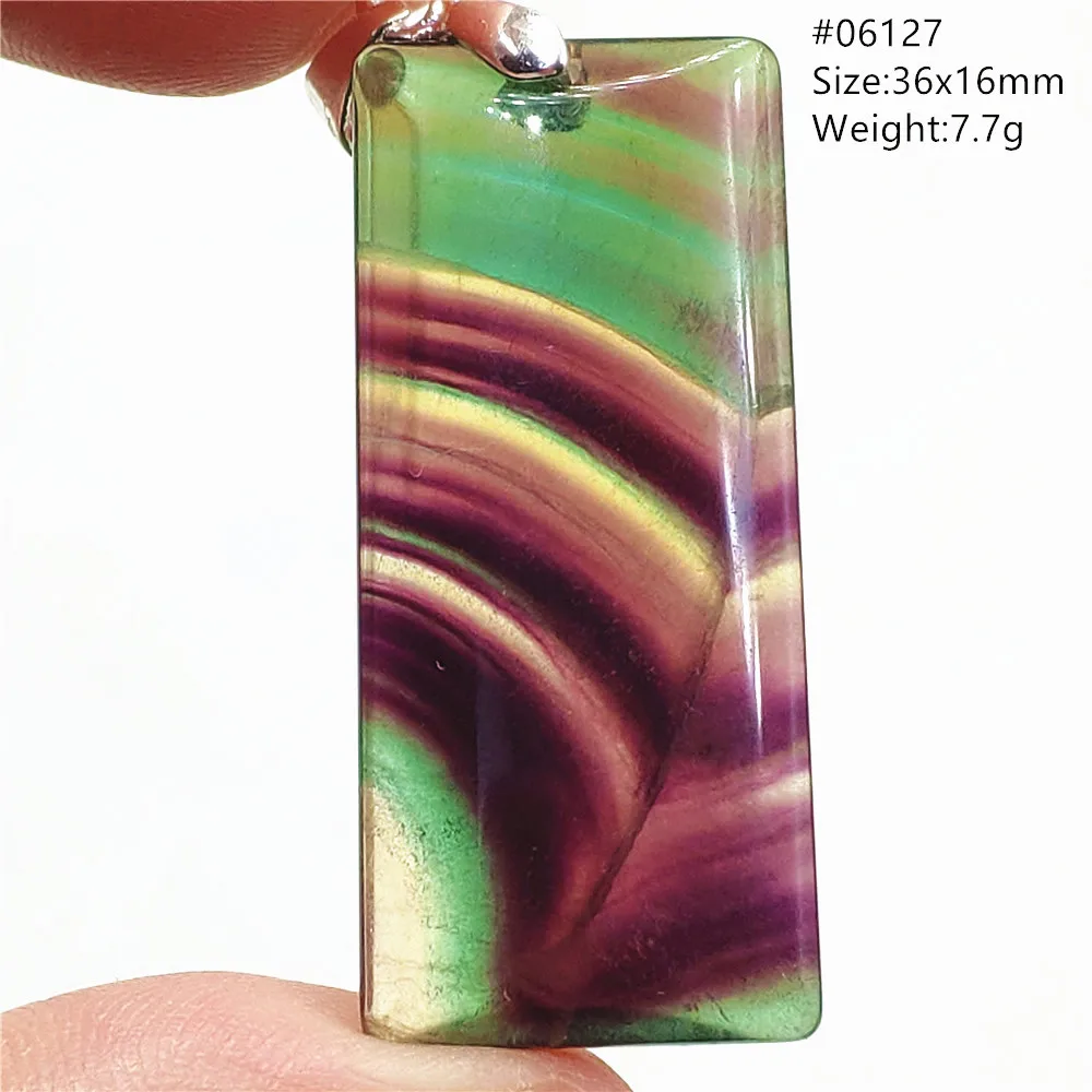 Natural Green Yellow Fluorite Quartz Pendant Necklace Water Drop Crystal Colorful Fluorite Rainbow Jewelry Rare Woman Men AAAAA