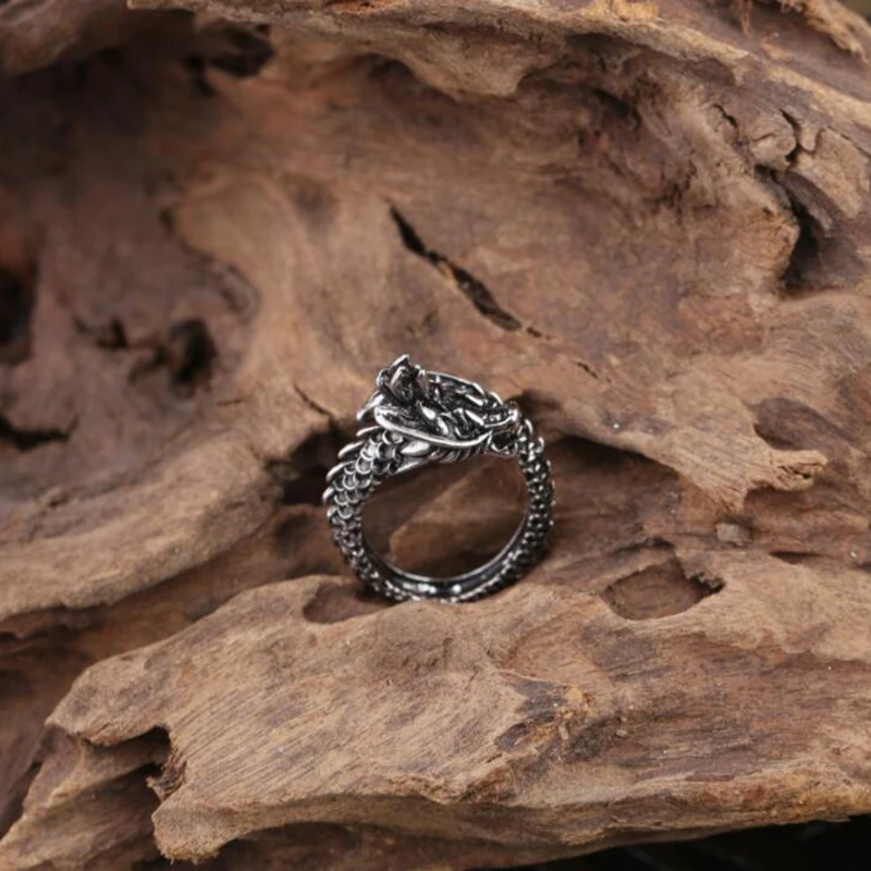 1 Pcs Cool Opening Rings Unisex Ring Men Women Jewelry Adjustable Sterling Dragon Ring Good Gifts Alloy Animal Metal Unisex