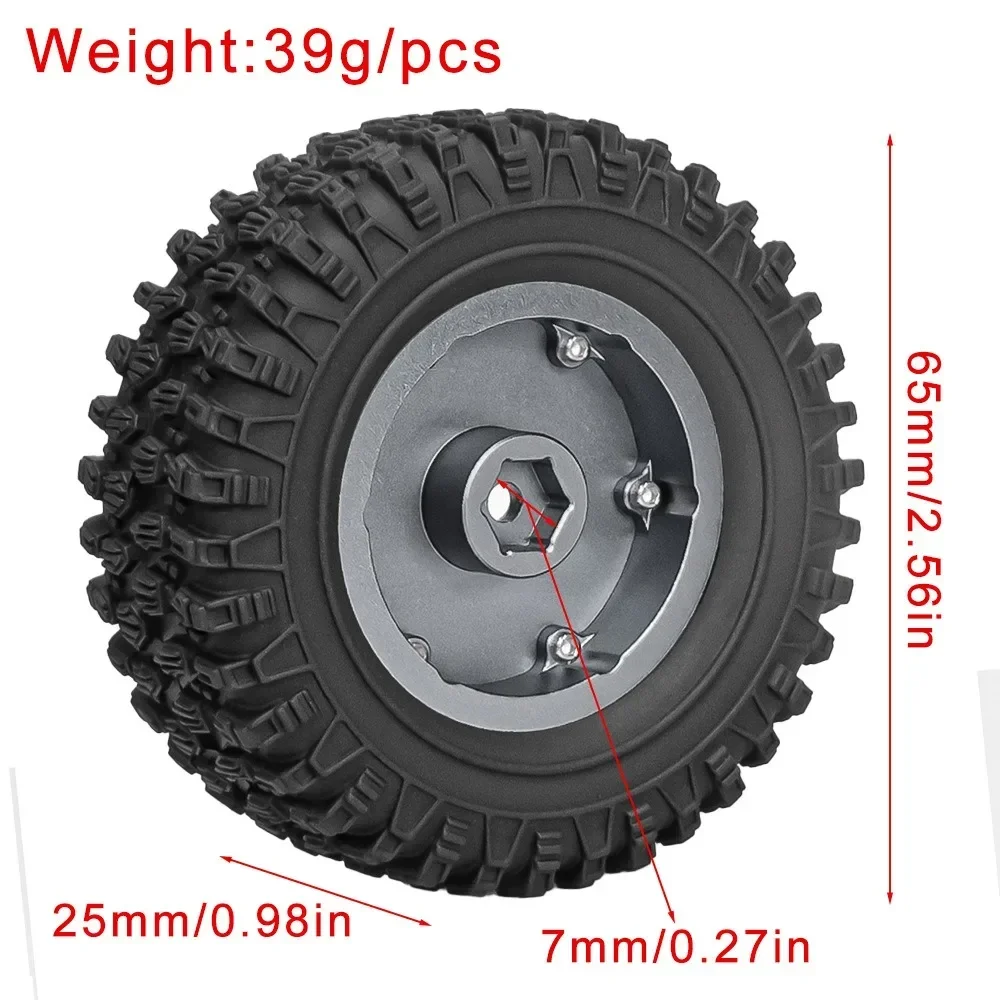 1.3 Inch Metal Climbing Car Simulation Wheel Hub for RC Crawler Car 1/18 TRX4M 1/24 SCX24 FMS Ascent-18 DIY