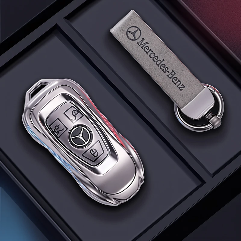 For Mercedes Benz A C E S G Class GLA CLA GLK GLC CLS W204 W463 W176 W251 W205 AMG Metal Car Key Case Cover Shell Fob