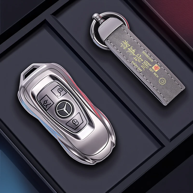 For Mercedes Benz A C E S G Class GLA CLA GLK GLC CLS W204 W463 W176 W251 W205 AMG Metal Car Key Case Cover Shell Fob