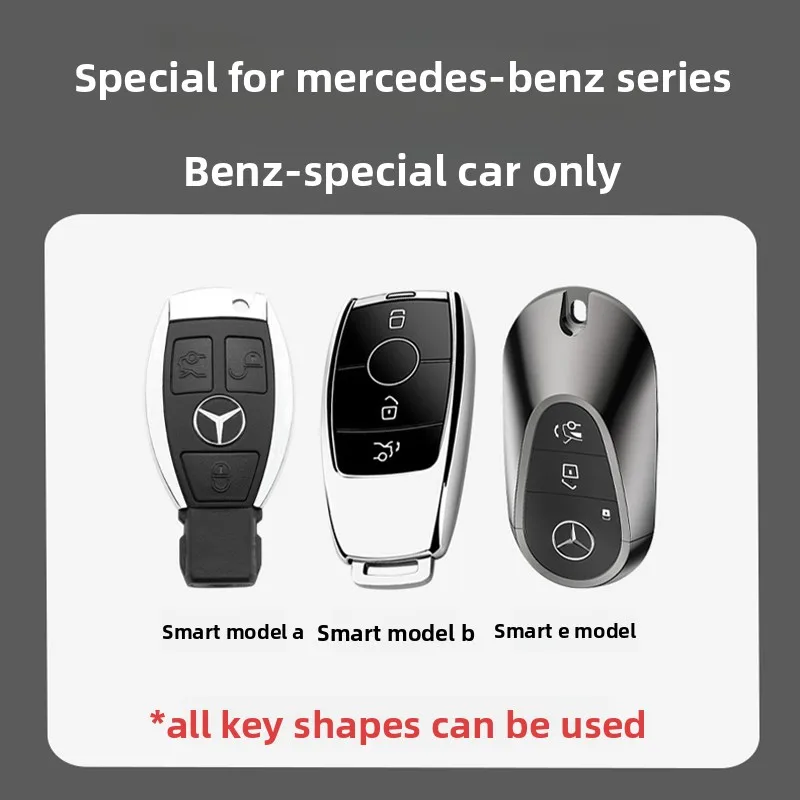 For Mercedes Benz A C E S G Class GLA CLA GLK GLC CLS W204 W463 W176 W251 W205 AMG Metal Car Key Case Cover Shell Fob