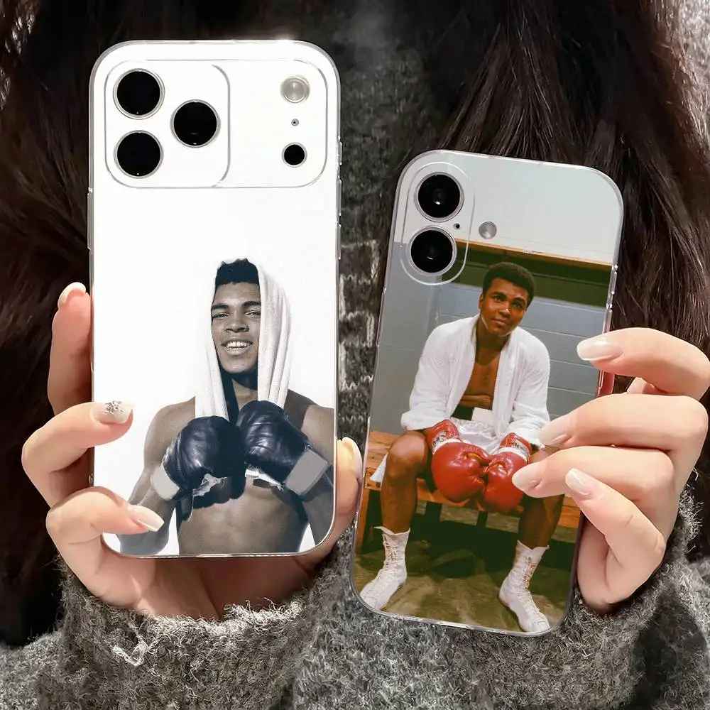 M-Muhammad Ali Boxing Legend   Phone Case For iPhone17,16,15,14,13,12,11 Plus,Pro Max Soft Transparent Cover