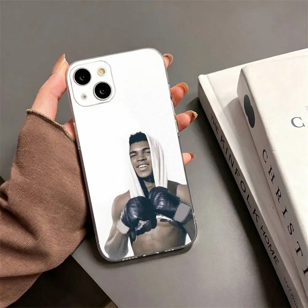 M-Muhammad Ali Boxing Legend   Phone Case For iPhone17,16,15,14,13,12,11 Plus,Pro Max Soft Transparent Cover
