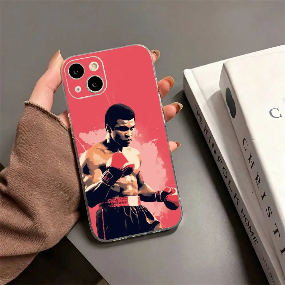 M-Muhammad Ali Boxing Legend   Phone Case For iPhone17,16,15,14,13,12,11 Plus,Pro Max Soft Transparent Cover
