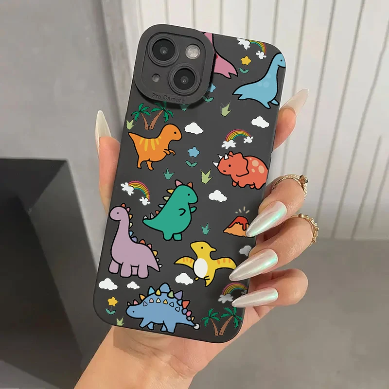 Cartoon Colorful Dinosaur Phone Case for Xiaomi Redmi Note 13 Cases Redmi Note 12 12S 11S 10S 10 11 Pro Plus 5G 12C 13C 4G Cover