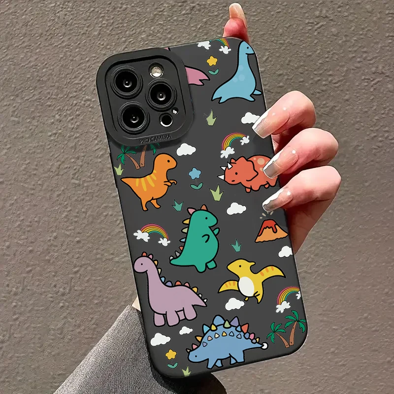 Cartoon Colorful Dinosaur Phone Case for Xiaomi Redmi Note 13 Cases Redmi Note 12 12S 11S 10S 10 11 Pro Plus 5G 12C 13C 4G Cover