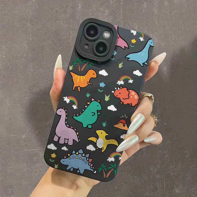 Cartoon Colorful Dinosaur Phone Case for Xiaomi Redmi Note 13 Cases Redmi Note 12 12S 11S 10S 10 11 Pro Plus 5G 12C 13C 4G Cover