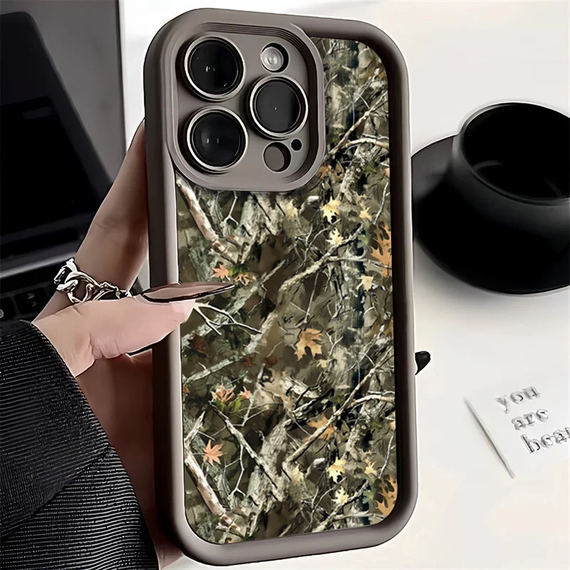 Forest Camouflage Simple Phone Case for Xiaomi Redmi Note 14 13 12 Pro Plus 4G 5G 14C 13C 12C 11 11S 10 10S 12S Shockproof Cover
