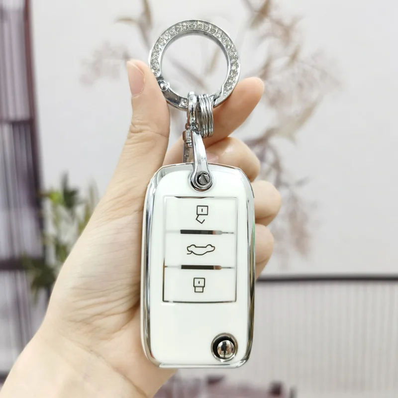 For Roewe RX5 MG3 MG5 MG6 MG7 MG ZS GT GS 350 360 750 TPU Car Flip Key Case Cover Bag Shell Fob Protector Keychain Accessories