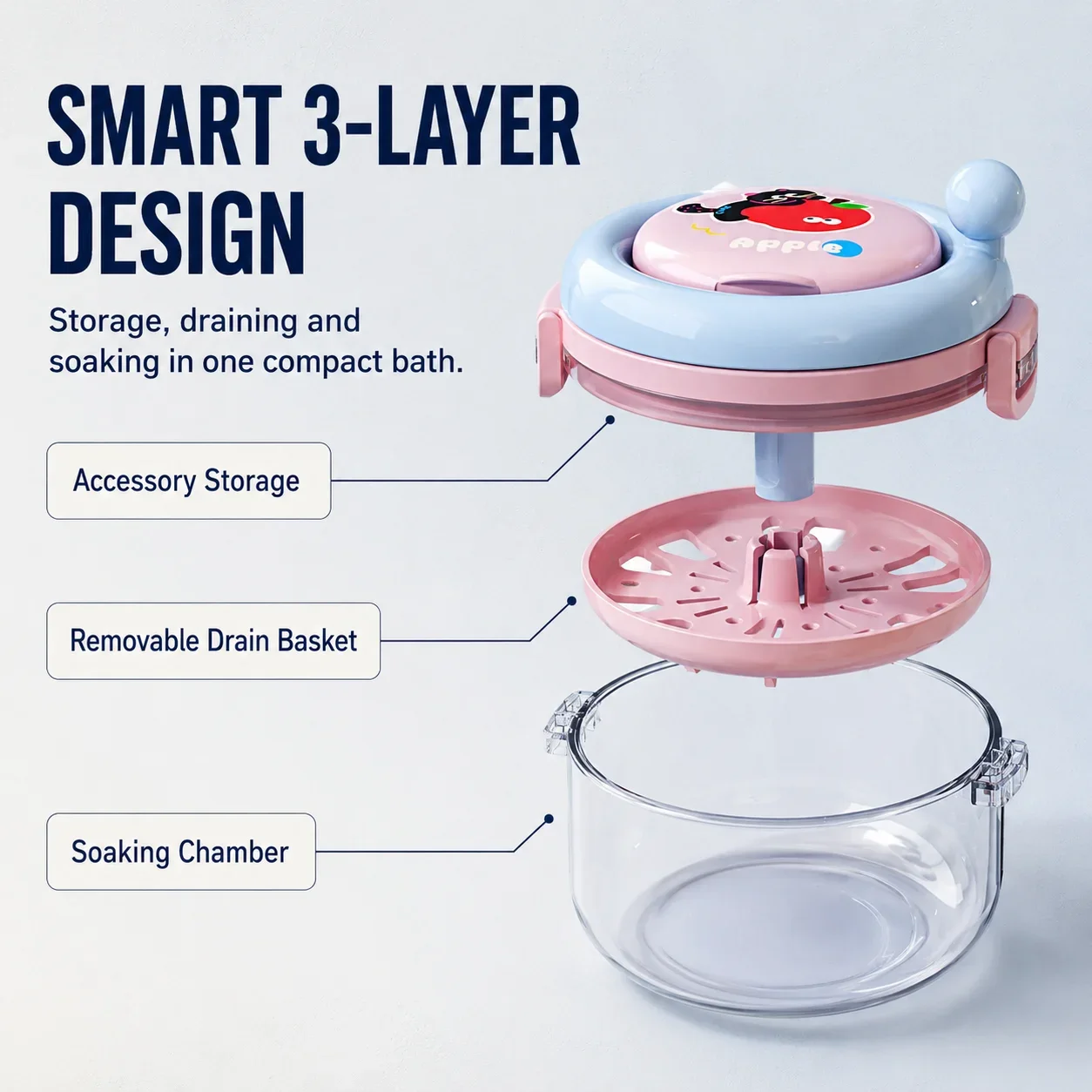 Manual Centrifugal Invisible Aligner Cleaner Box 360 Spin Wash Retainer Denture Bath Case Built-in Mirror Brush Dual Lock Leakpr
