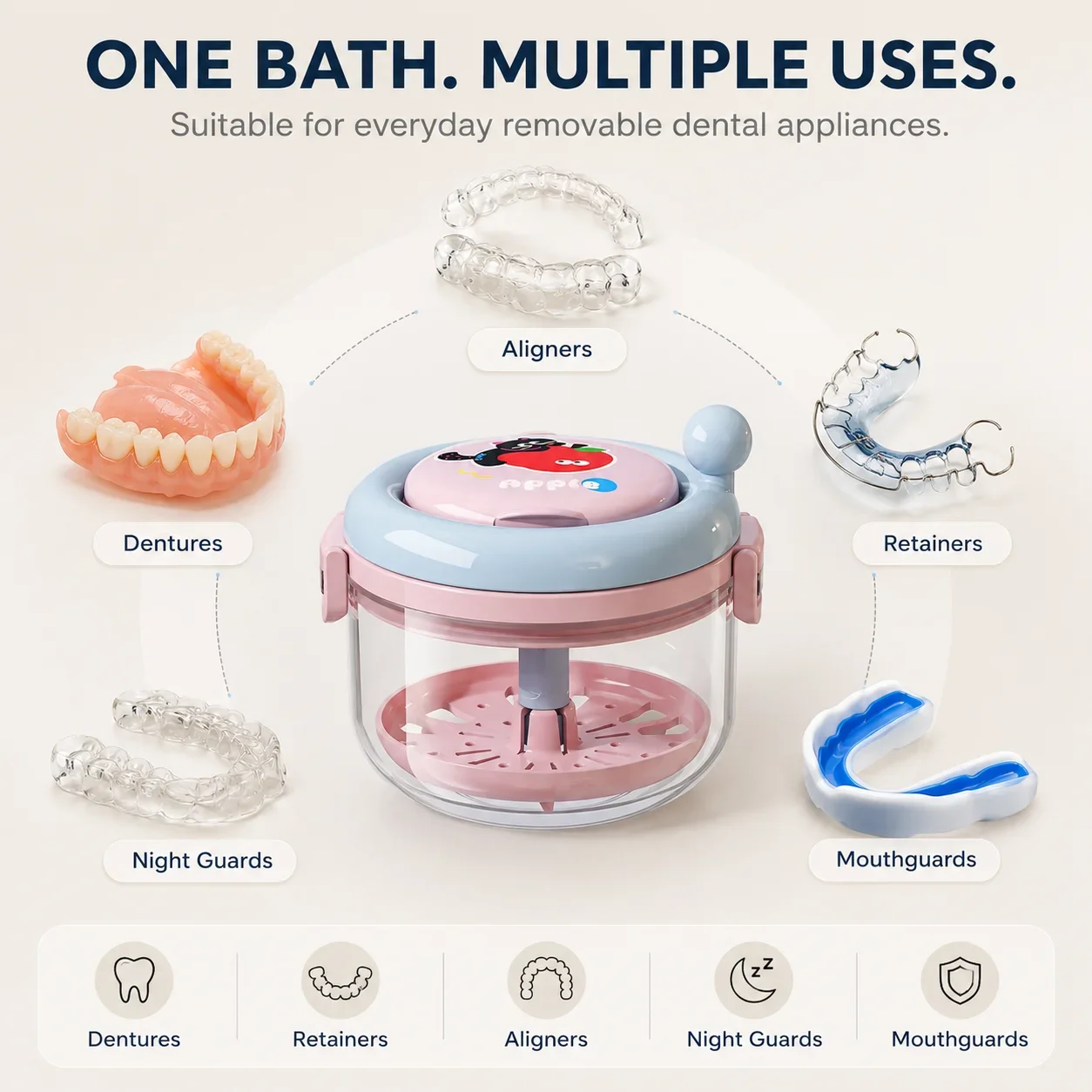Manual Centrifugal Invisible Aligner Cleaner Box 360 Spin Wash Retainer Denture Bath Case Built-in Mirror Brush Dual Lock Leakpr