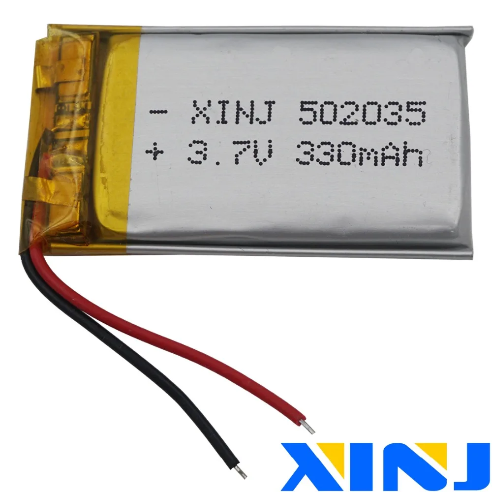 3.7V 330mAh 1.22Wh Polymer Li Lithium Battery 502035 Lipo For GPS Sat Nav Car Camera DVC DVR Driving Recorder Bluetooth Speaker