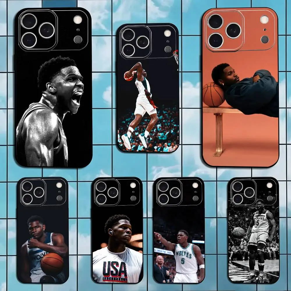 A-Anthony Edwards AE-Ant-Man  Phone Case Soft Black For iPhone 16 17 15 14 13 12 11 X XR Plus Pro Max Plus