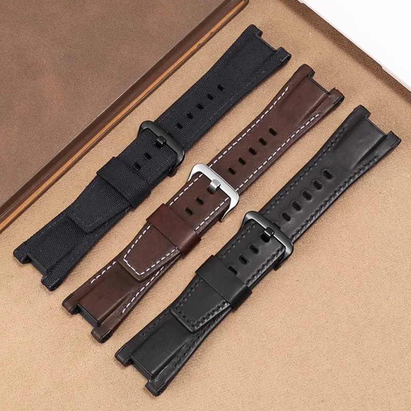 For Casio GST-B100 GST-W120L 130L 310 300 GST-S130/S110/S120 Steel Heart genuine leather nylon watch strap Watchband with Tools