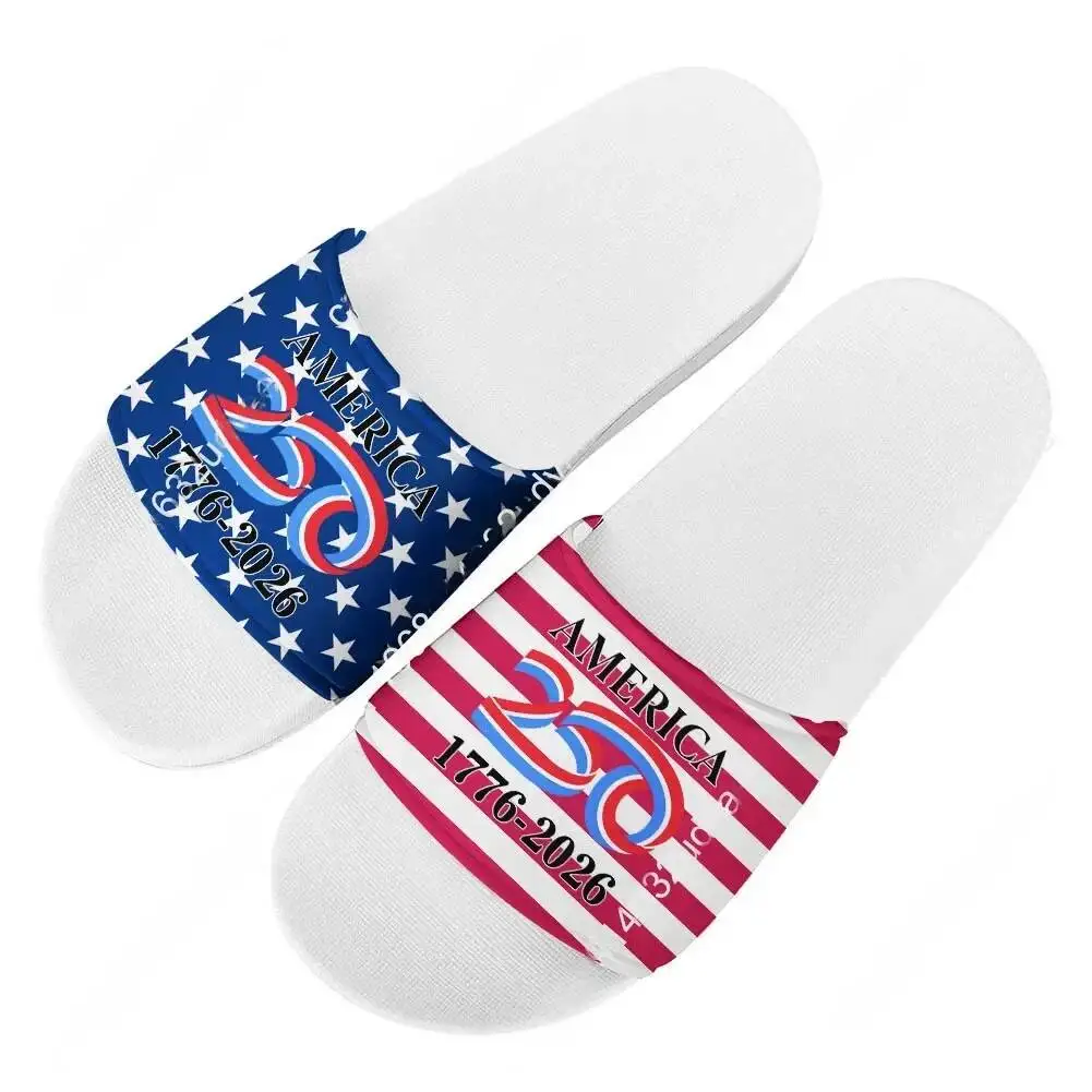 America 250Th Anniversary 1776-2026 Slippers Man Woman Boy Girl Tailor Slides Sandals Photo Custom Bath Shoes Water Shoe Black