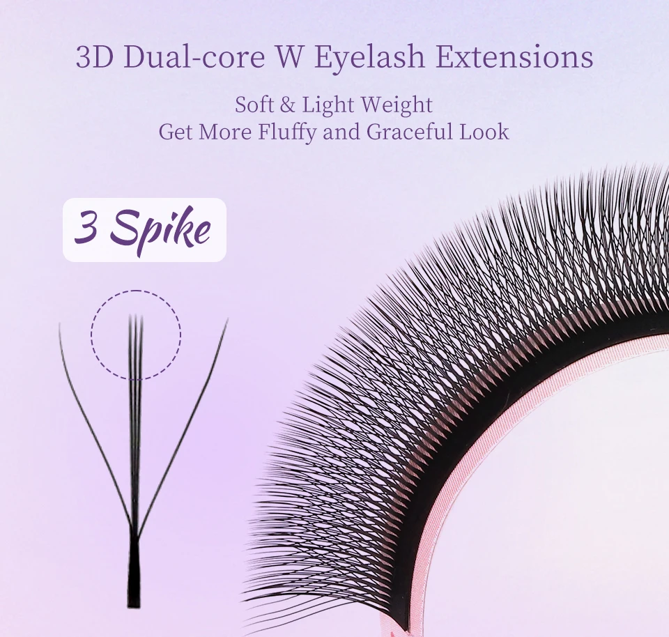 AGUUD Brown 4D W Shaped Eyelash Extensions Automatic Flowering Hand-Woven 3D Fairy Lashes Premium Premade Fans 3DW Clover Lashes