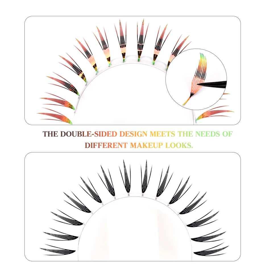 New Fashion Shiny Tinsel Comic Spire Eyelash Extension Holographic Manga False Eyelashes Anime Colorful Eyelashes For Christmas