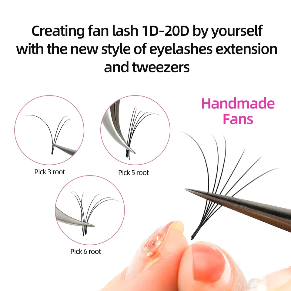 RUJADE 5 Cases/Lot False Eyelash Extensions Black Russian Volume Silk Eyelashes Regular Classic Individual Lashes Extensions