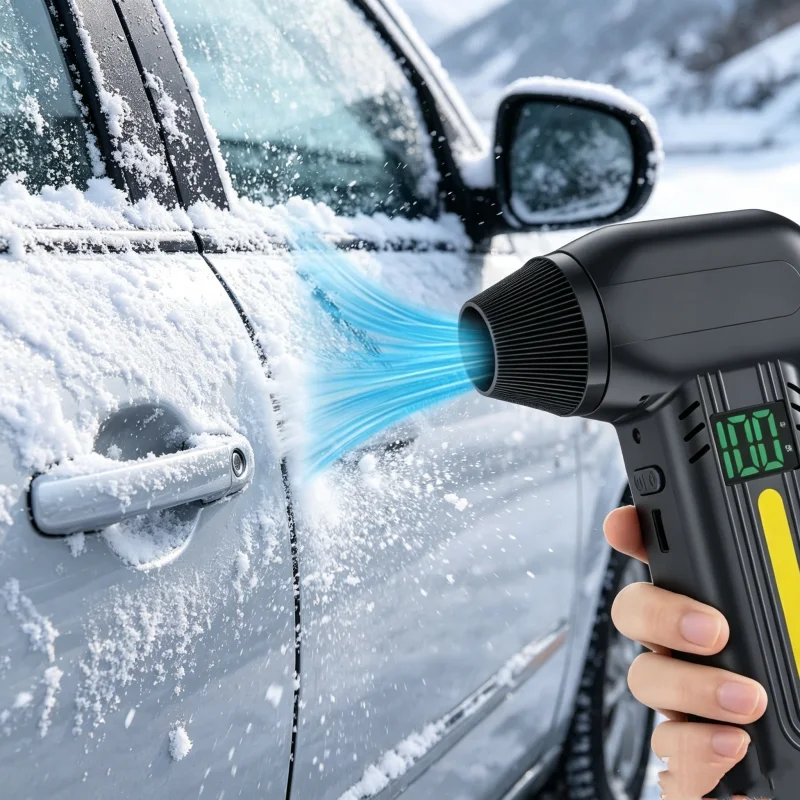 Wireless Handheld Blower Vacuum Cleaner, Rechargeable Air Duster with LED Display, Powerful Mini Turbo Fan for PC Keyboard Car H