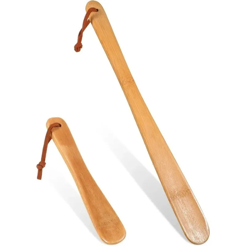 Long Handle Light Wood Shoe Horn Labor Saving Shoe Wearing Aid Portable Travel Tool for Elderly Men Women