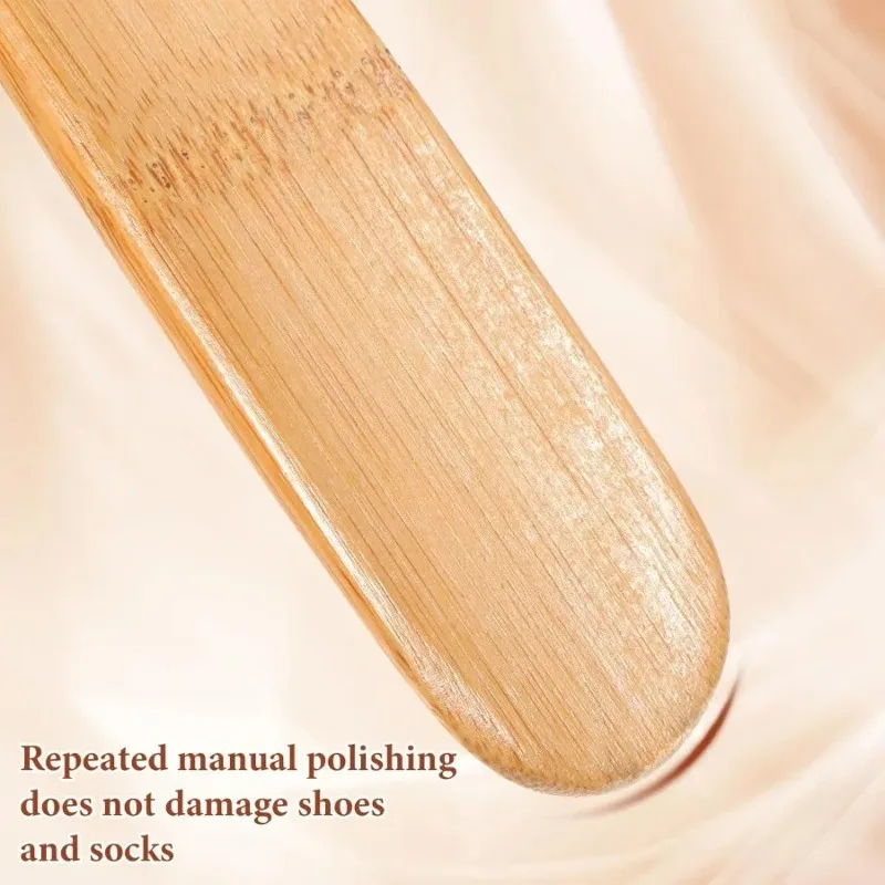 Long Handle Light Wood Shoe Horn Labor Saving Shoe Wearing Aid Portable Travel Tool for Elderly Men Women
