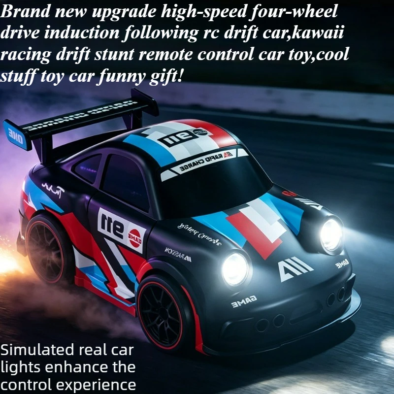 Cool Stuff Funny Gift-Kawaii Sensor Following 4WD Rc Drift Car,Remote Control Car,Competitive Stunt Mini Rc Cars,Toys for Boys