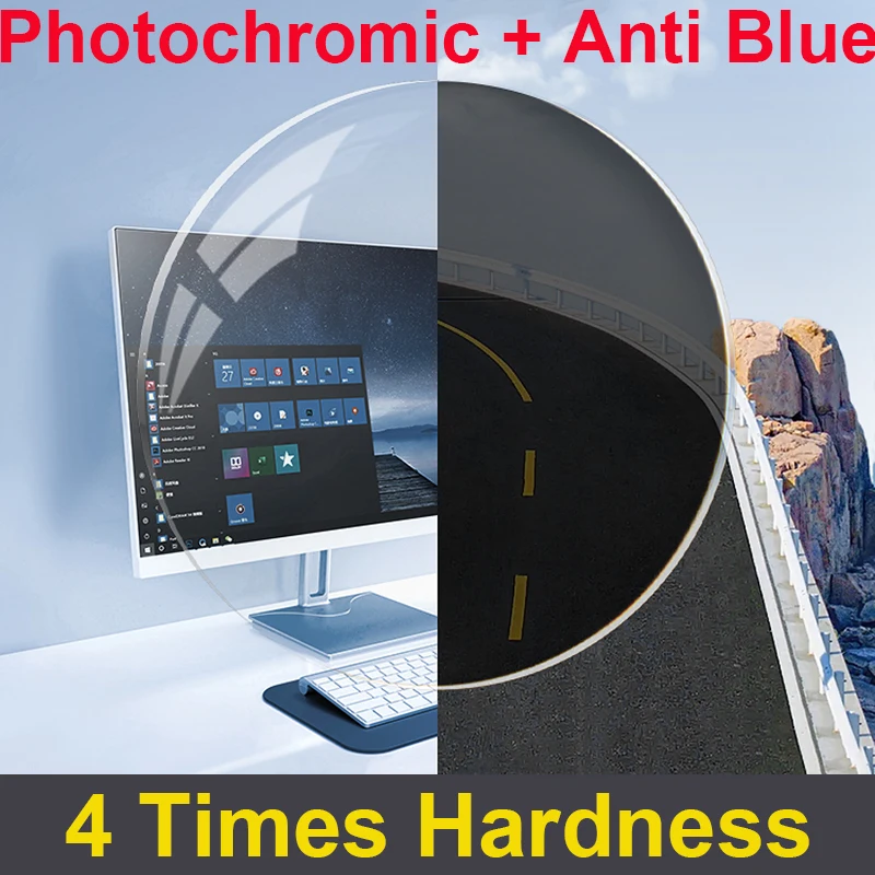 1.61 1.67 1.74 Photochromic Optical Lens MR-8 Anti-Scratch AR Transition Prescription Glass Anti-blue Light Color Change Lenses